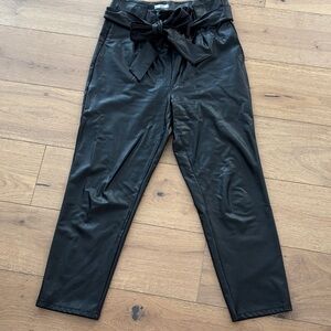 Commando Black Textured Faux Leather Pants